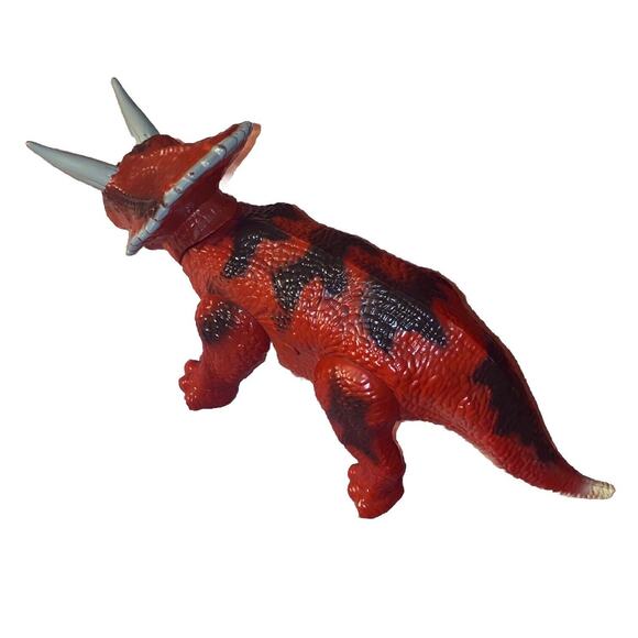 Toys R Us Maidenhead Dinosaur Triceratops Red Black Plastic Sounds Light 14” Red - Picture 1 of 11